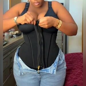 Black Waist Trainer Corset Top - Women’s Shaping Tank posture, size XXXL, new NT